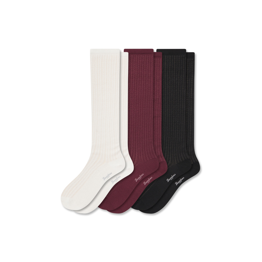 Women's Pointelle Knee High Sock 3-Pack - Outdoor Lounge Move