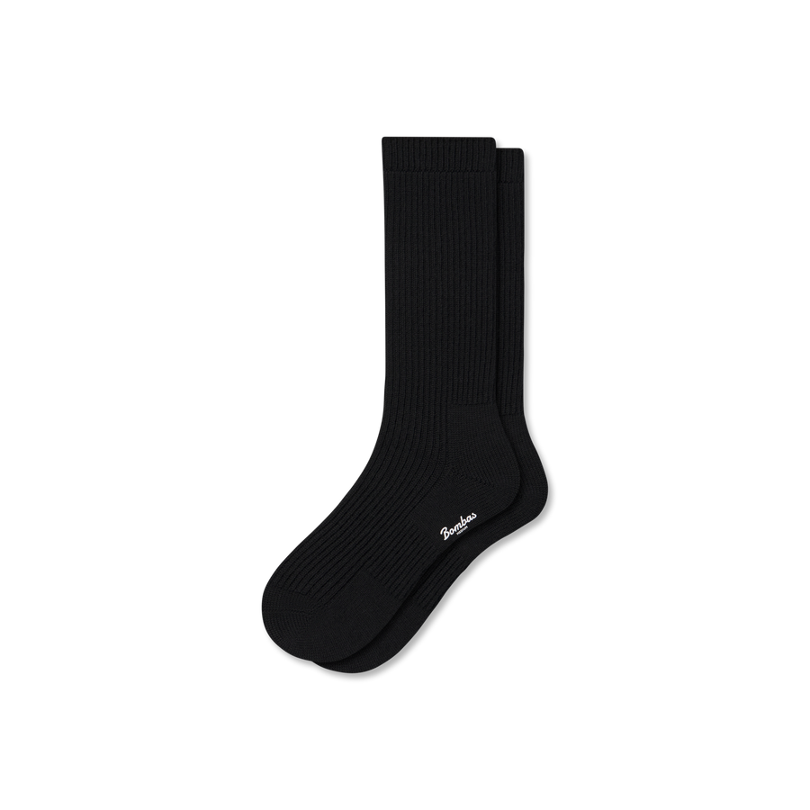 Women's Merino Cashmere Blend Fine Rib Calf Socks - Comfort Hike Move