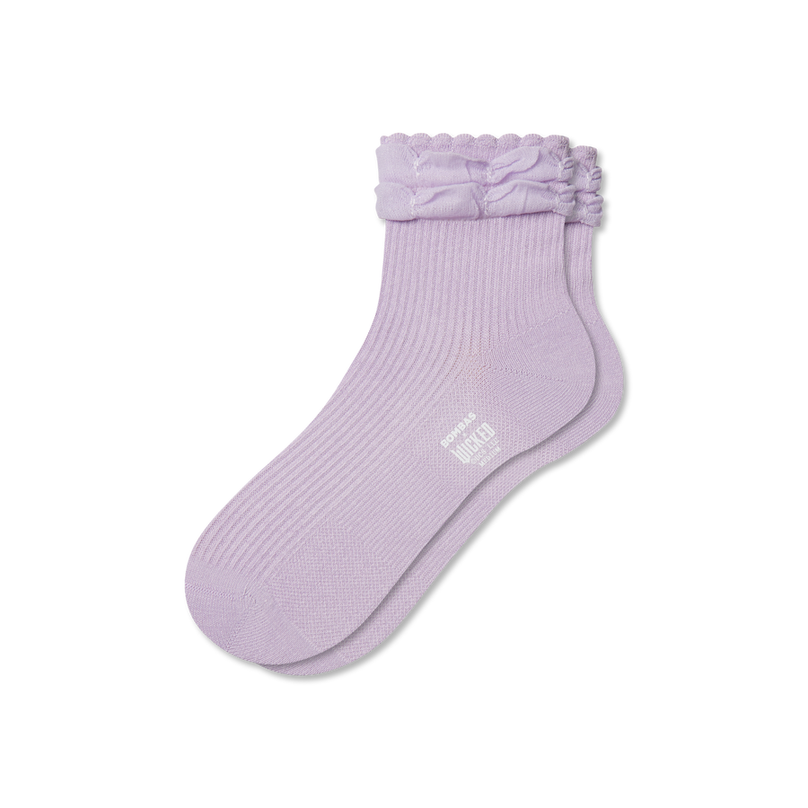 Wicked x Bombas Ruffle Quarter Socks - Light School Move