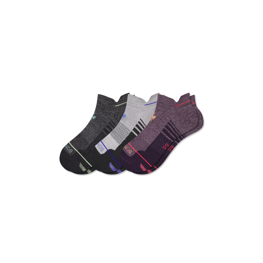 Women's Merino Wool Blend Run Ankle Sock 3-Pack - Smooth Office Comfort