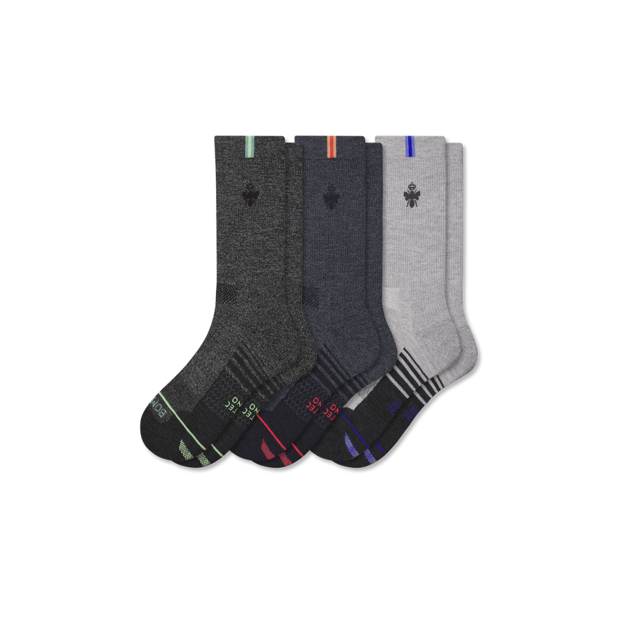 Women's Merino Wool Blend Run Calf Sock 3-Pack - Cozy Lounge Move