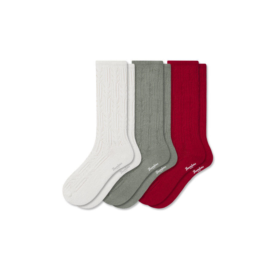 Women’s Pointelle Calf Sock 3-Pack - Light Move