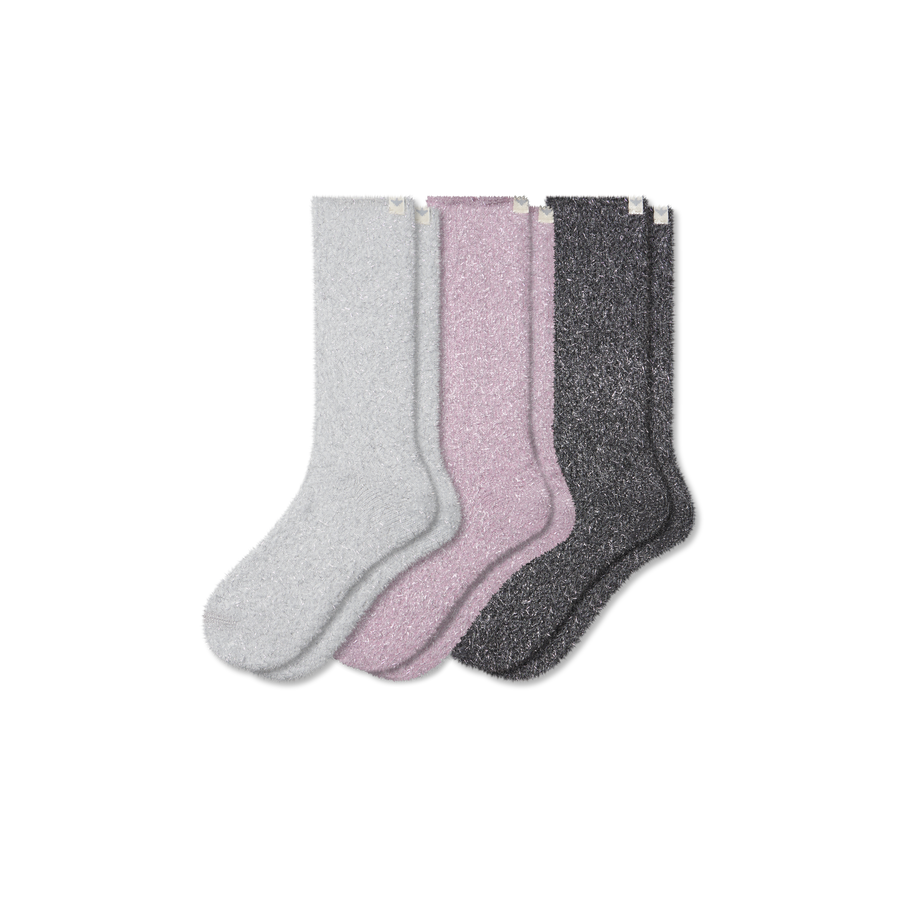 Women's Fuzzy Sock 3-Pack - Breathable Run Comfort