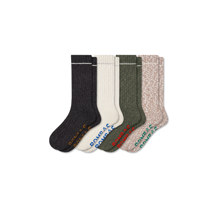 Men's Chunky Ragg Calf Sock 4-Pack - Daily Crew Wear