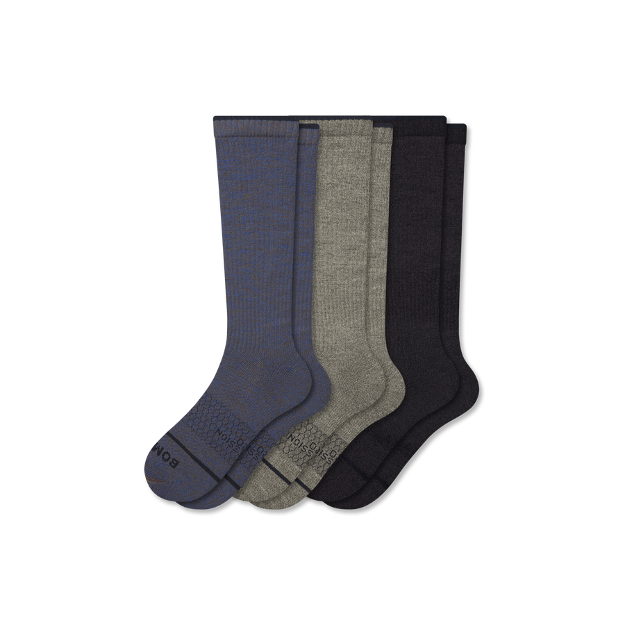 Women's Merino Wool Blend Everyday Compression Knee High Sock 3-Pack (15-20mmHg) - Sport Training Flow