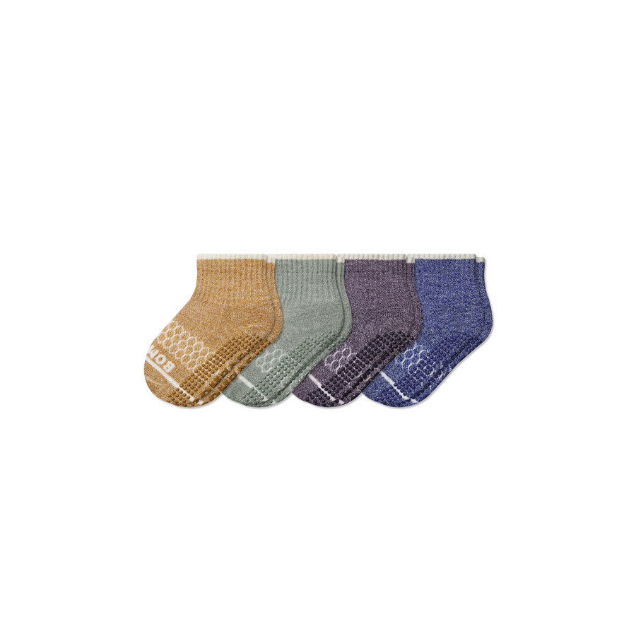Toddler Merino Wool Blend Gripper Calf Sock 4-Pack - Fresh Shift Cushion