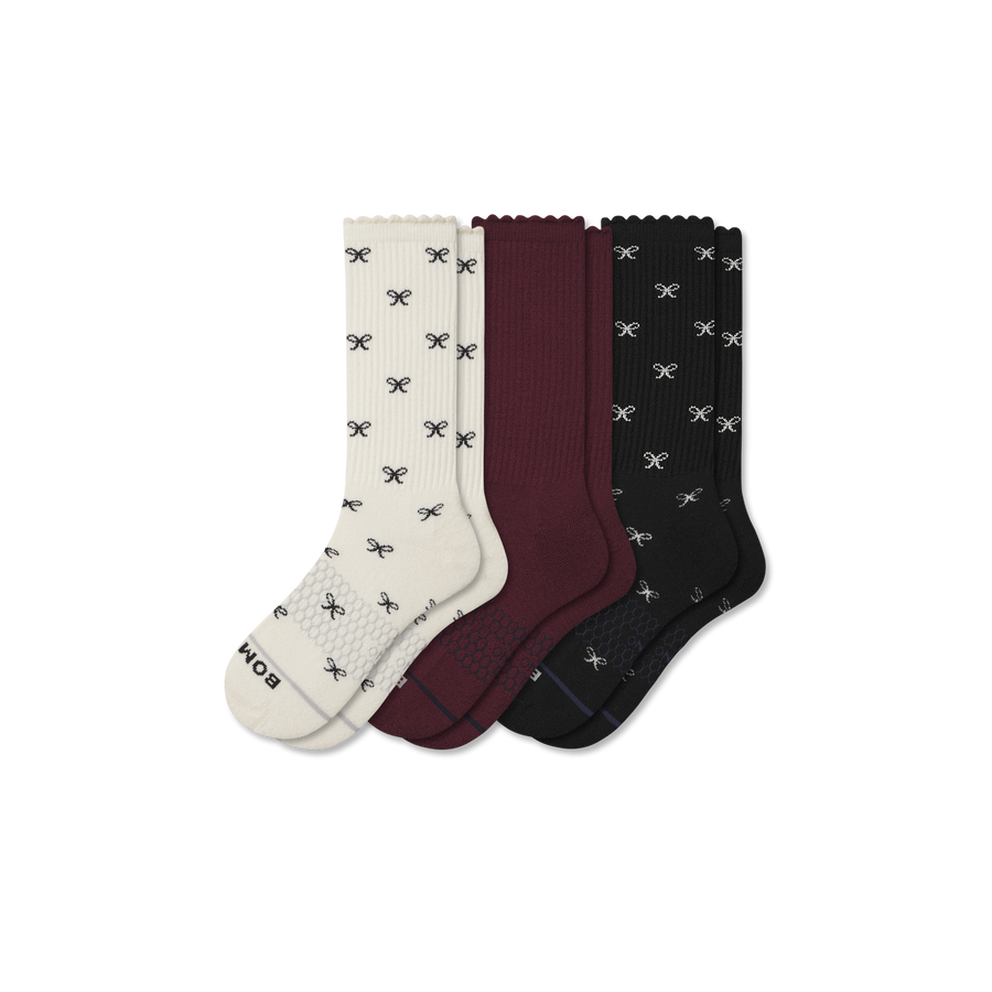 Women's Merino Wool Blend Calf Sock 3-Pack - Cushion Everyday Pair