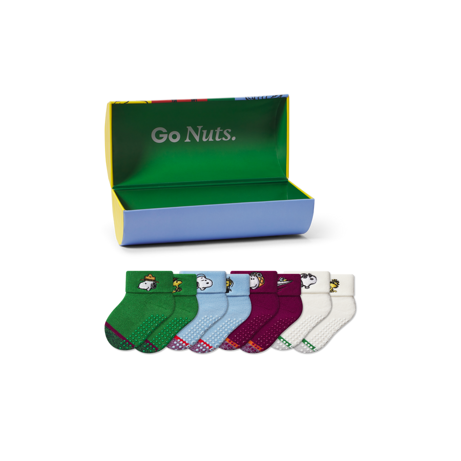 Peanuts x Bombas: Baby Gripper Calf Sock 4-Pack Gift Box (6-12 Months) - Smart Hike Choice