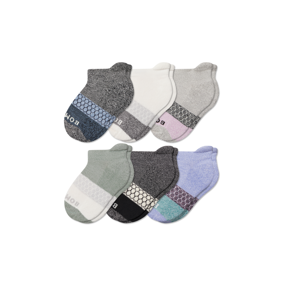 Junior Tri-Block Ankle Sock 6-Pack - Easy Run Comfort