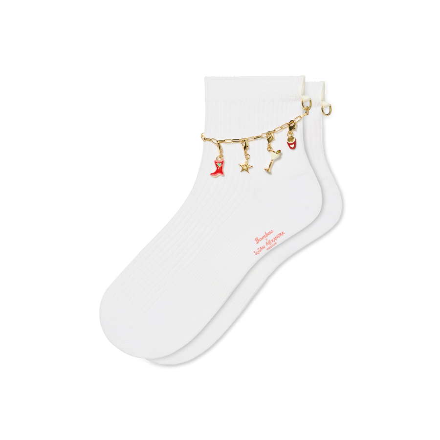 Bombas x Susan Alexandra Charms and Anklet Quarter Socks - Easy No Show Comfort