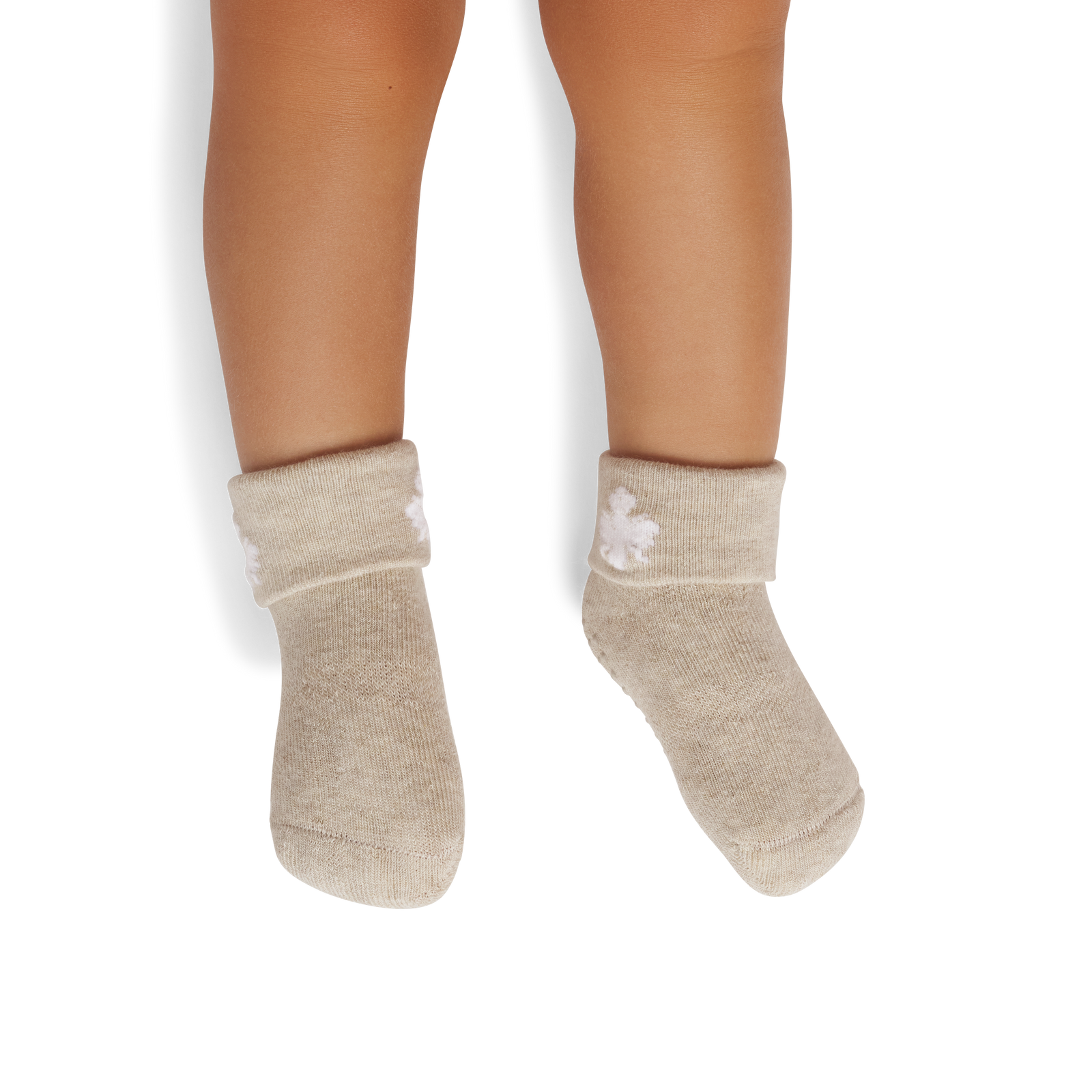 Baby Gripper Socks (6-12 Months) - chai latte htr BO1 [10373]