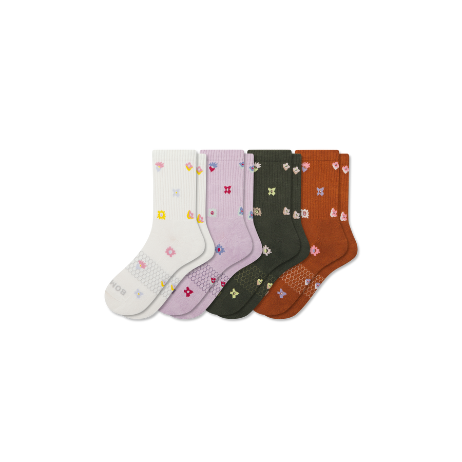 Women’s Garden Party Half Calf Sock 4-Pack - Steady Low Cut Step
