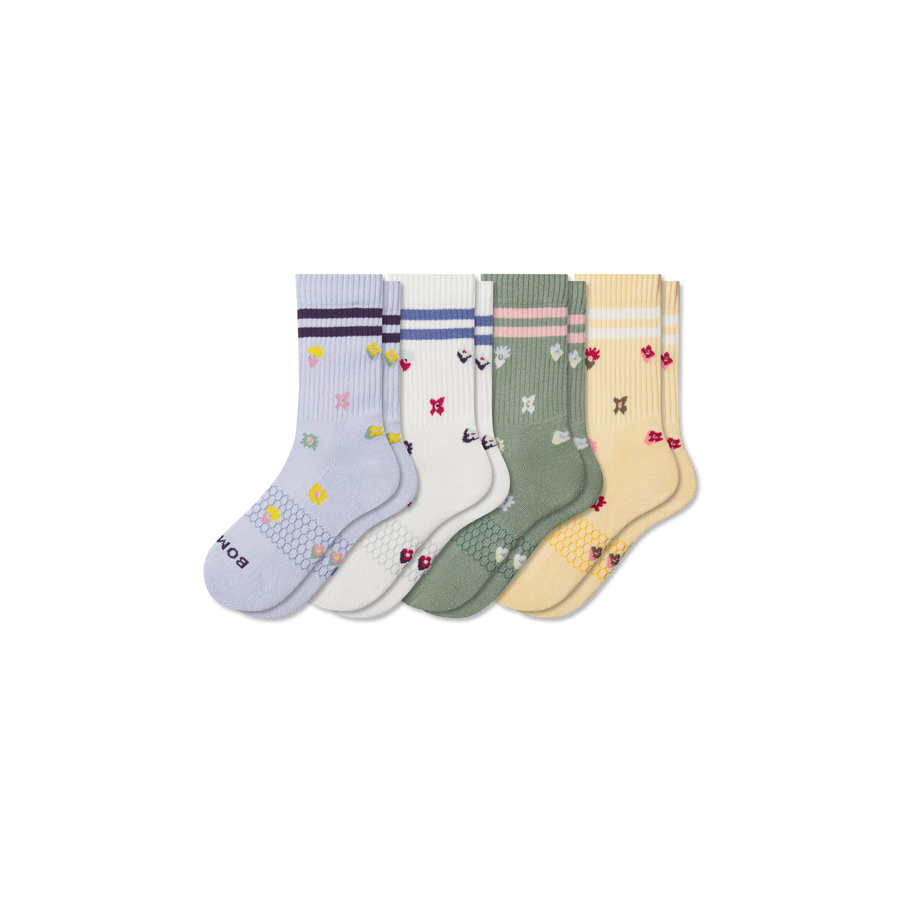 Youth Garden Party Calf Sock 4-Pack - Steady No Show Fit