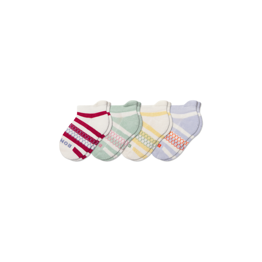 Junior Stripes Ankle Sock 4-Pack - Breathable Trail Cushion