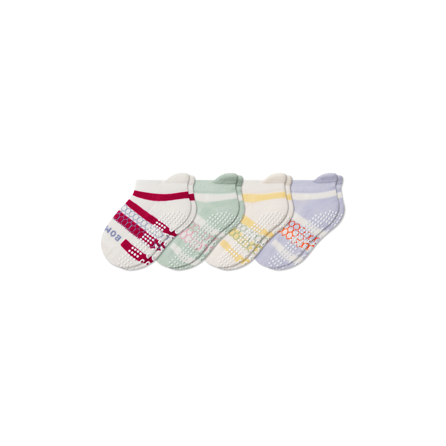 Toddler Stripes Gripper Ankle Sock 4-Pack - Soft Step