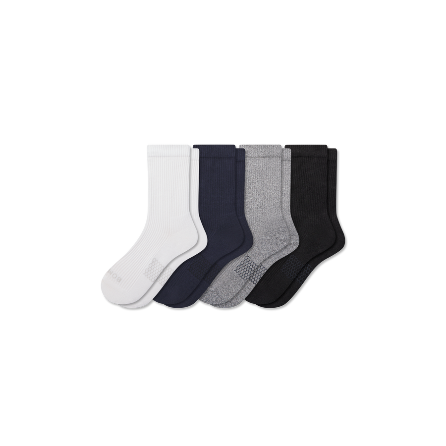 Men's Modern Rib Half Calf Sock 4-Pack - Soft Weekend Fit