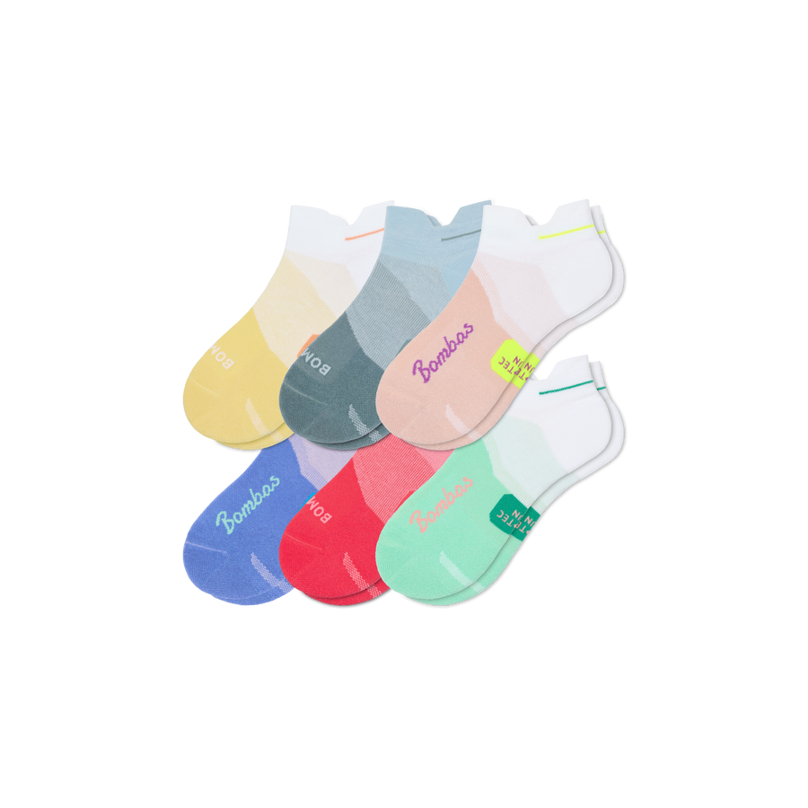 Women's Run Ankle Sock 6-Pack - Breathable Court Rotation