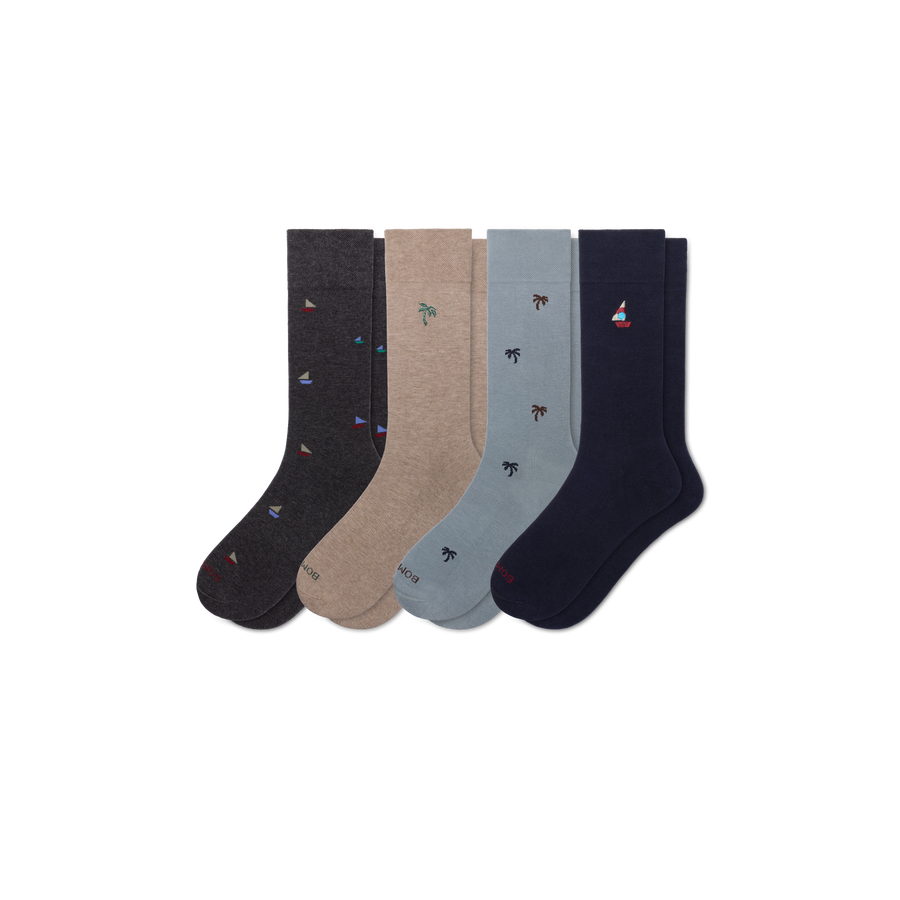 Men's Dress Calf Sock 4-Pack - Daily Crew Rotation