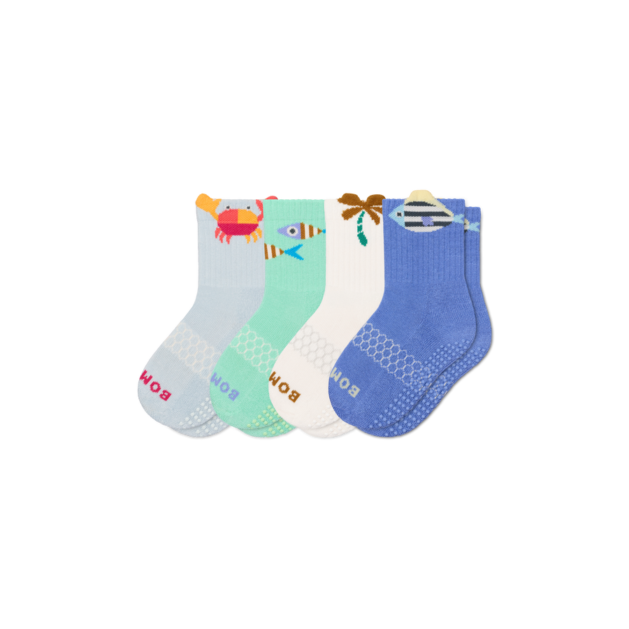 Junior Seaside Gripper Calf Sock 4-Pack - Outdoor Shift Move