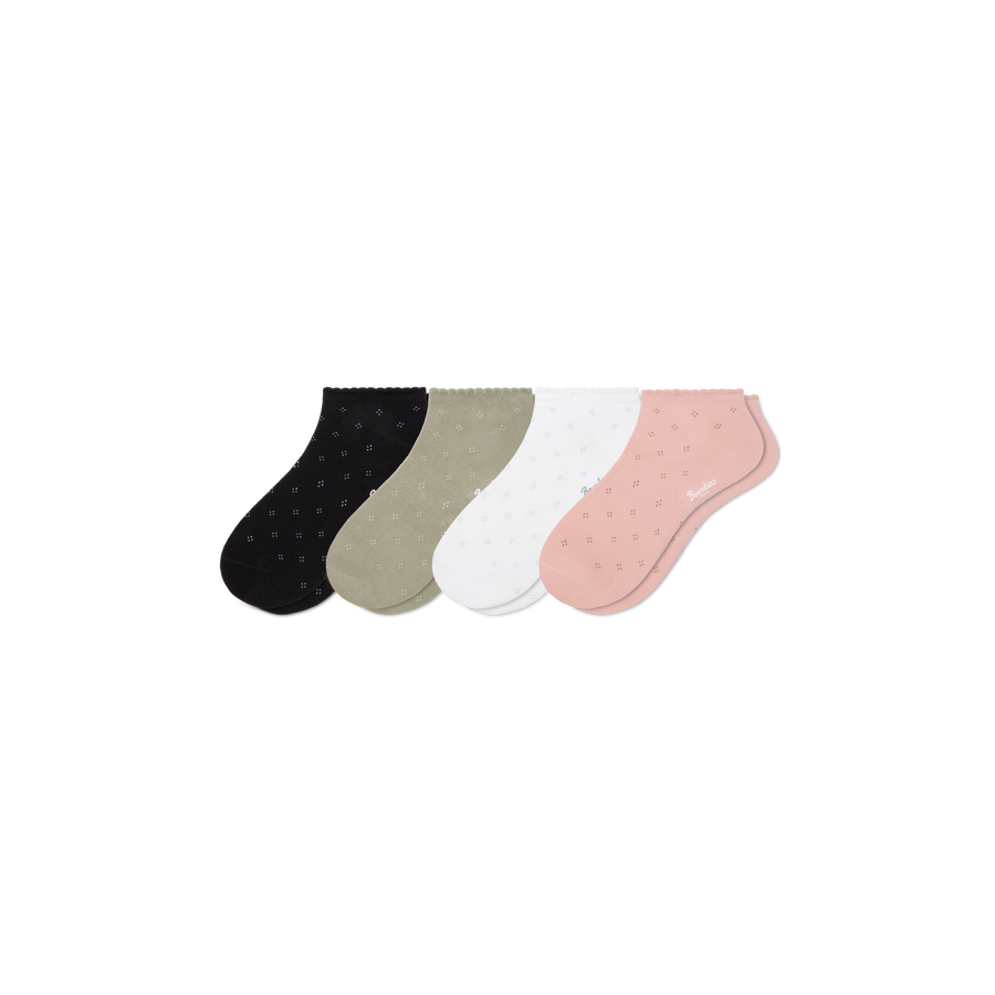 Women’s Scallop Lightweight Ankle Sock 4-Pack - Trail Weekend Step