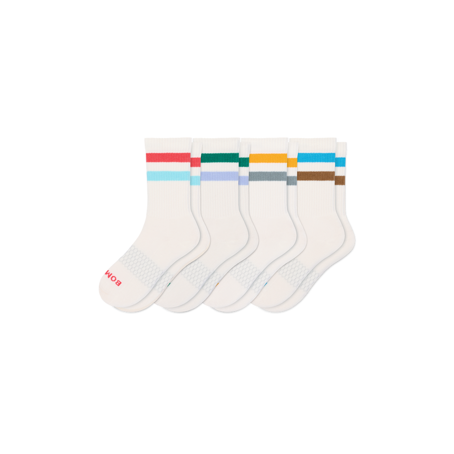 Youth Vintage Stripes Calf Sock 4-Pack - Trail Court Support