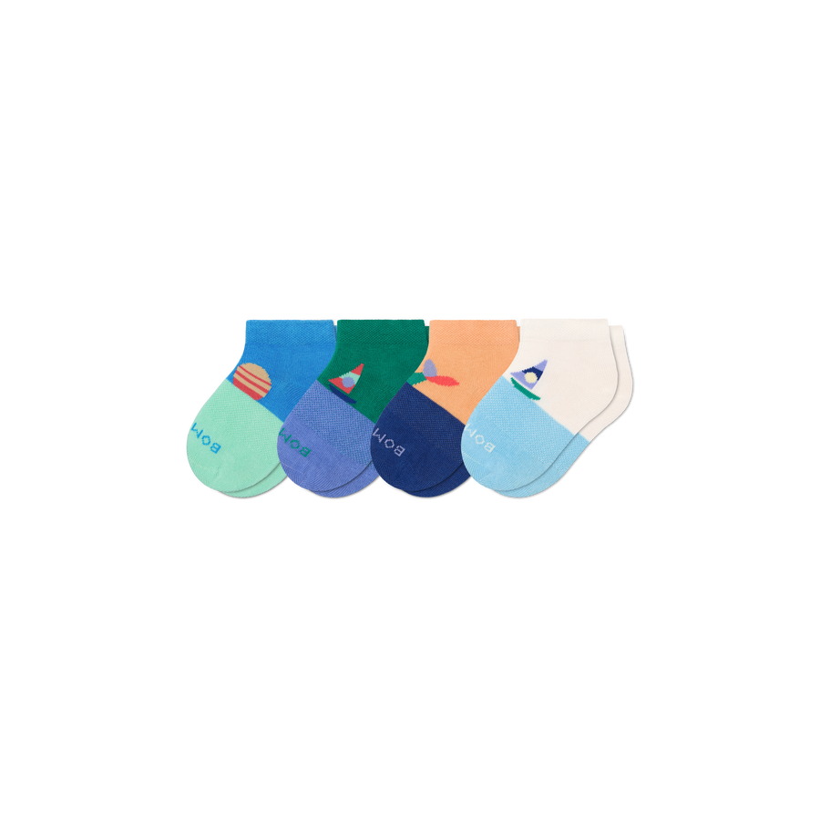 Toddler Lightweight Ankle Sock 4-Pack - Breathable Low Cut Pair
