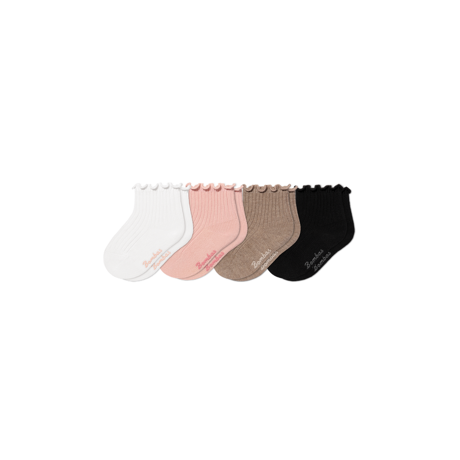 Baby Ruffle Rib Calf Sock 4-Pack (0-6 Months) - Steady Support