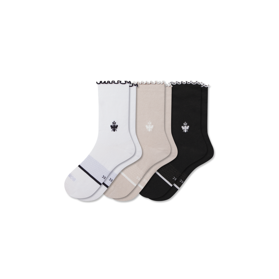 Women’s Ruffle Sport Half Calf Sock 3-Pack - Comfort Shift Rotation