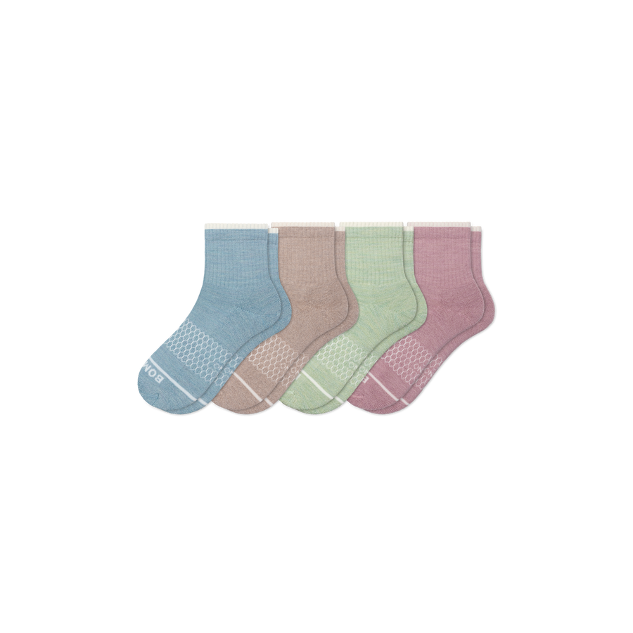 Women's Merino Wool Blend Quarter Sock 4-Pack - Light Trail Rotation