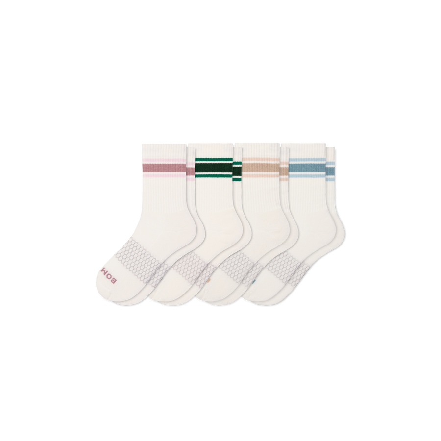 Women's Vintage Stripes Half Calf Sock 4-Pack - Classic Everyday Wear