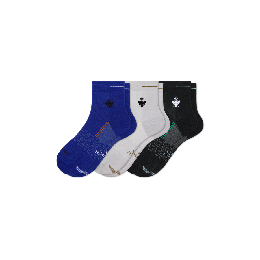 Men's Run Quarter Sock 3-Pack - Outdoor Court Pair