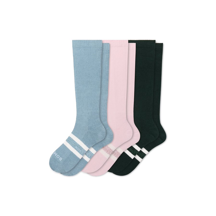 Women's Everyday Compression Knee High Sock 3-Pack (15-20mmHg) - Flex Trail Flow