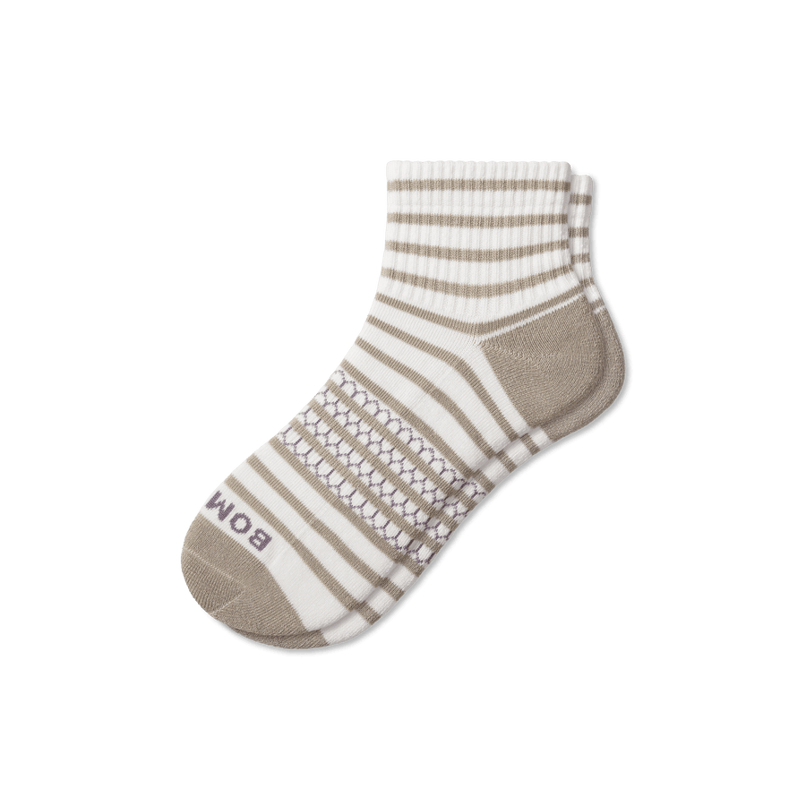 Women's Coastal Stripe Quarter Socks - Trail Fit