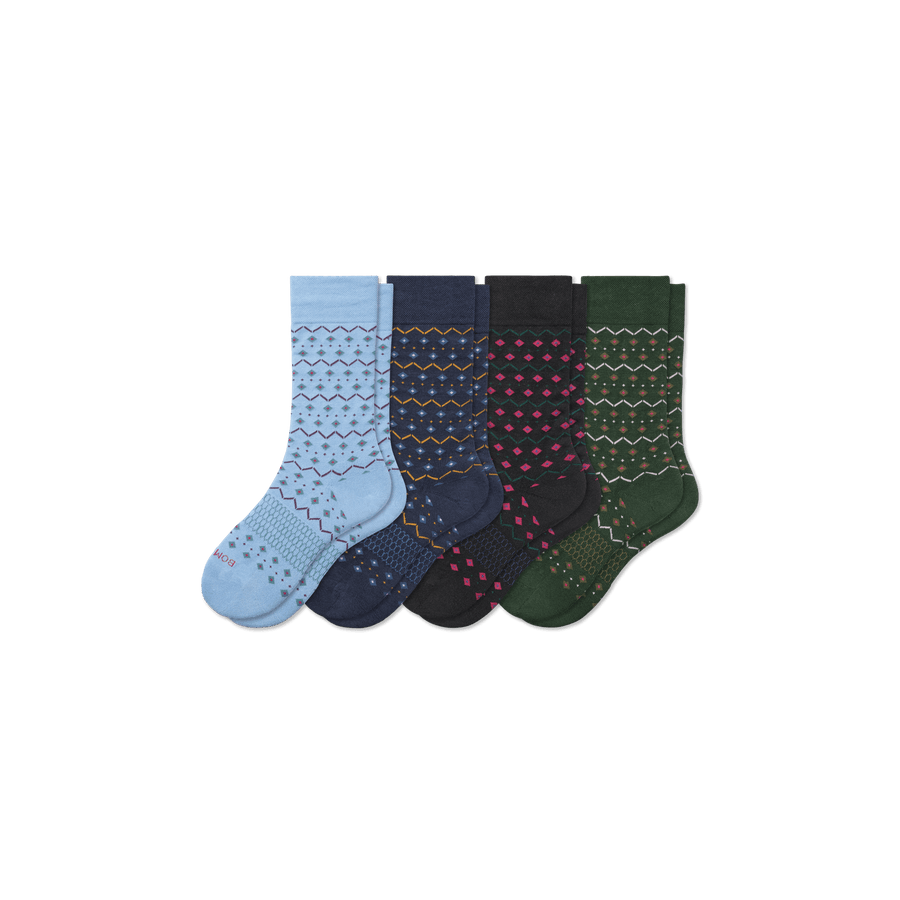 Youth Dress Calf Sock 4-Pack - Easy Ankle Step