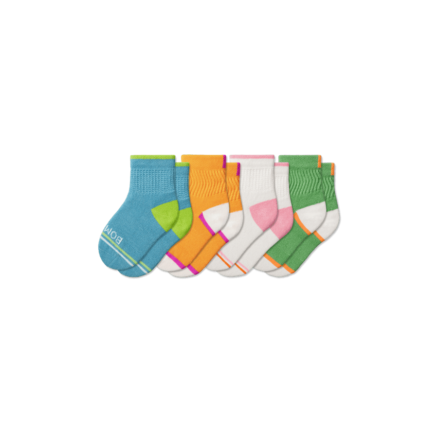 Toddler Lightweight Retro Knit Calf Sock 4-Pack - Breathable Studio Comfort