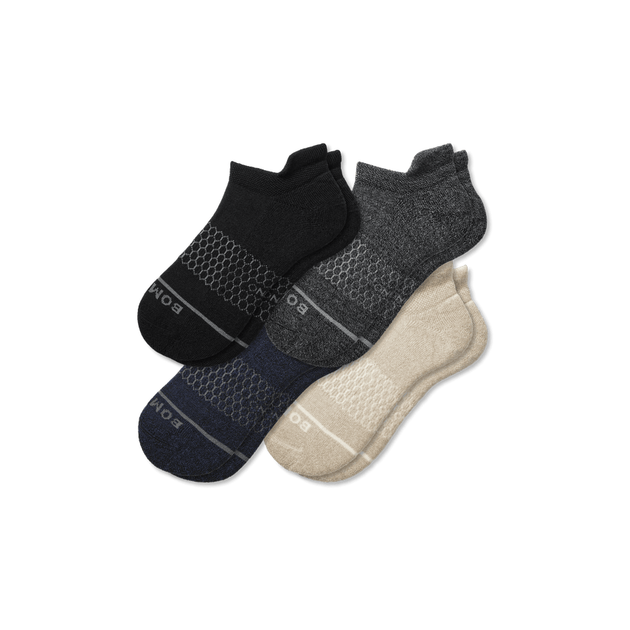 Men's Merino Wool Blend Ankle Sock 4-Pack - Outdoor Shift Fit