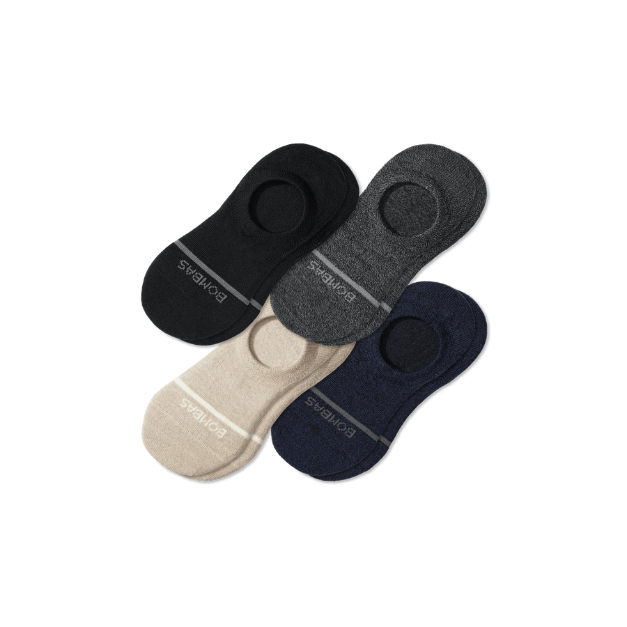 Men's Lightweight Merino Wool Blend No Show Sock 4-Pack - Easy Lounge Step