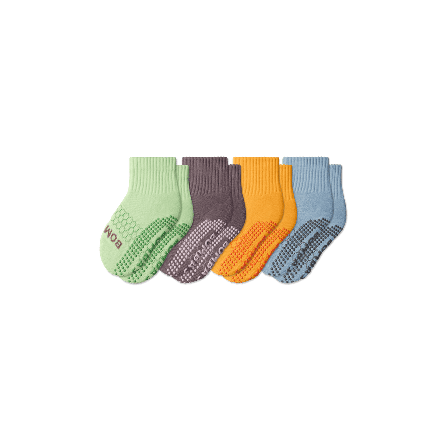 Toddler Gripper Calf Socks 4-Pack - Fresh Travel Comfort