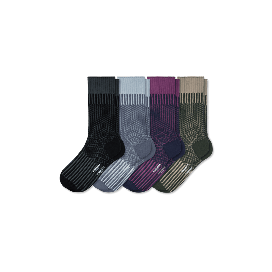 Men’s Jacquard Dress Sock 4-Pack - Studio Crew Step