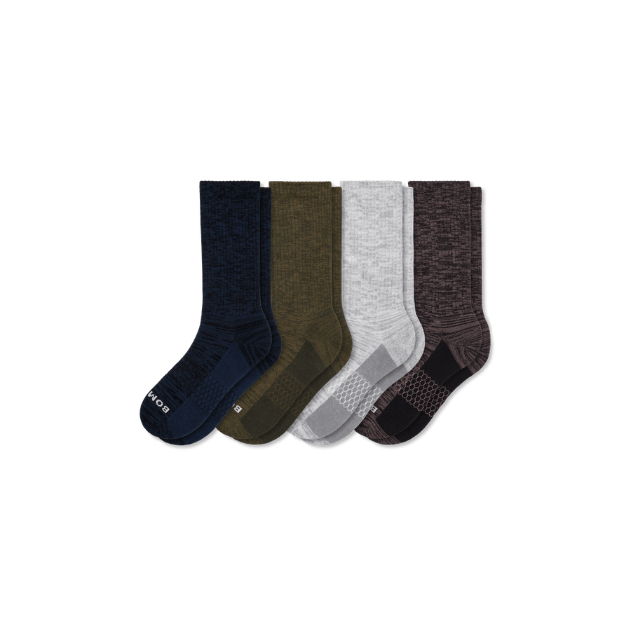 Men’s Two Tone Calf Sock 4-Pack - Soft Everyday Support