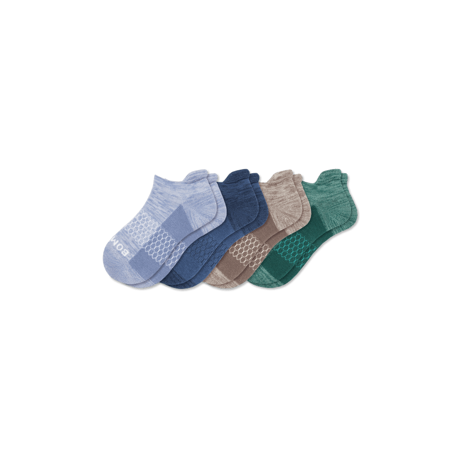 Youth Two Tone Ankle Sock 4-Pack - Easy School Cushion