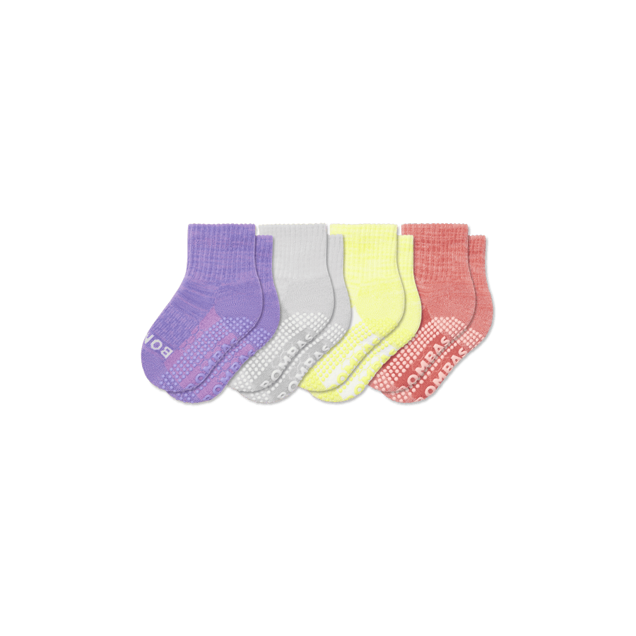 Toddler Two Tone Gripper Calf Sock 4-Pack - Fresh Lounge Move