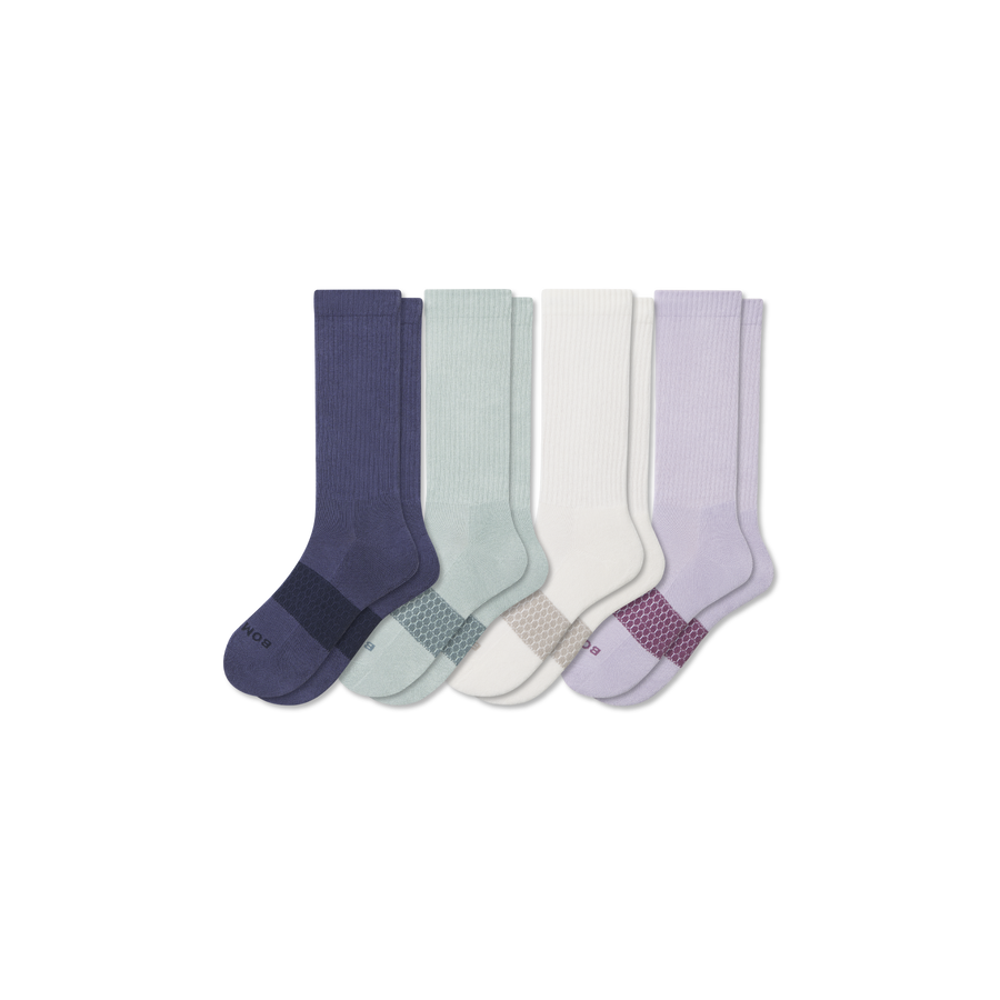 Women's Solids Calf Sock 4-Pack - Easy Court Fit