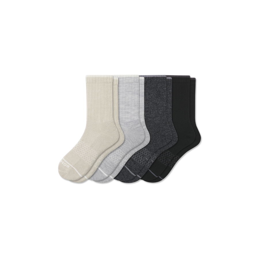 Men's Merino Wool Blend Half Calf Sock 4-Pack - Easy Office Wear
