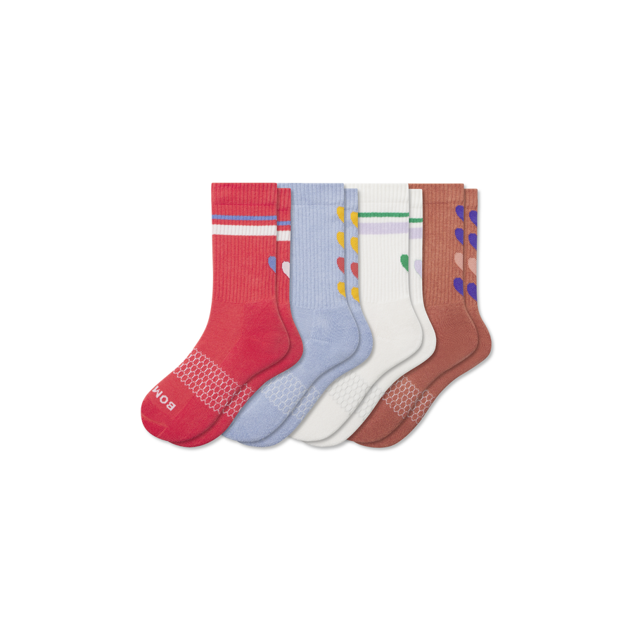 Youth Hearts Calf Sock 4-Pack - Cushion Court Support