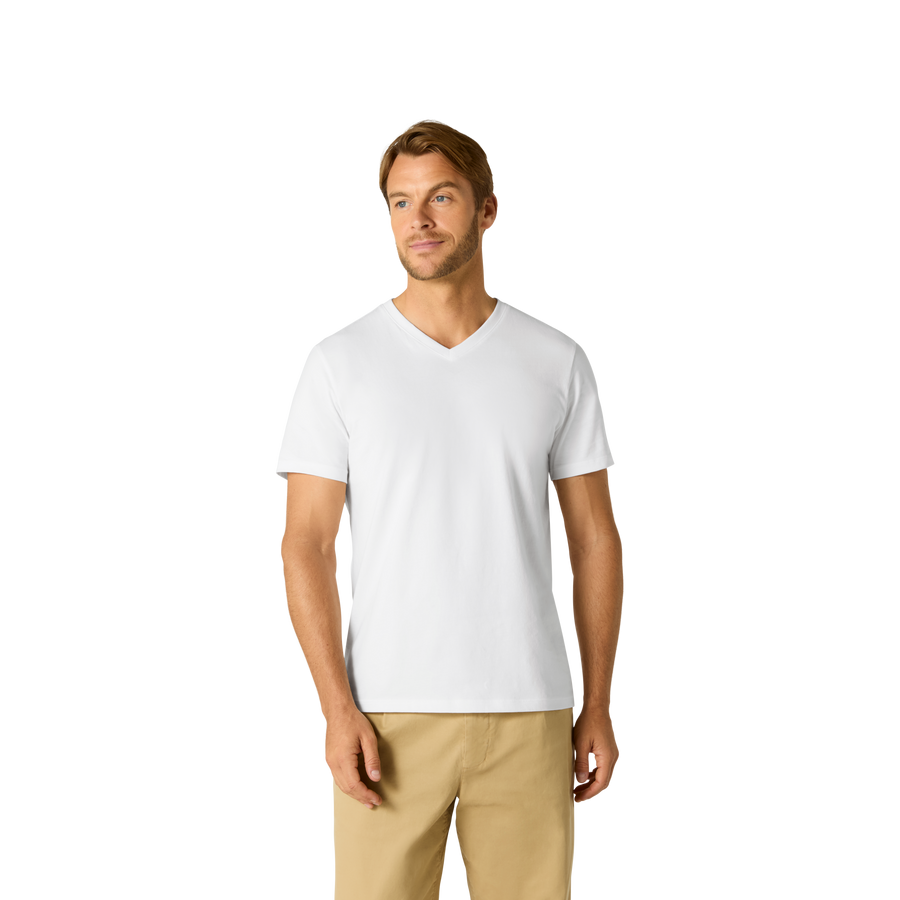 Men's Pima Cotton V-Neck T-Shirt - Light Tank Comfort