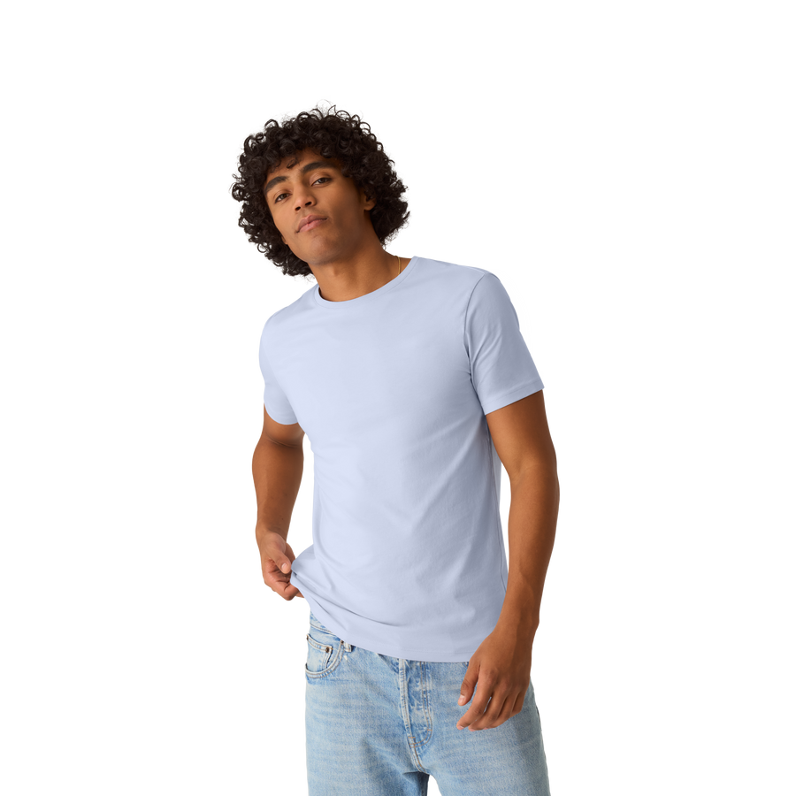 Men's Pima Cotton Slim Crew Neck T-Shirt - Casual Street Comfort