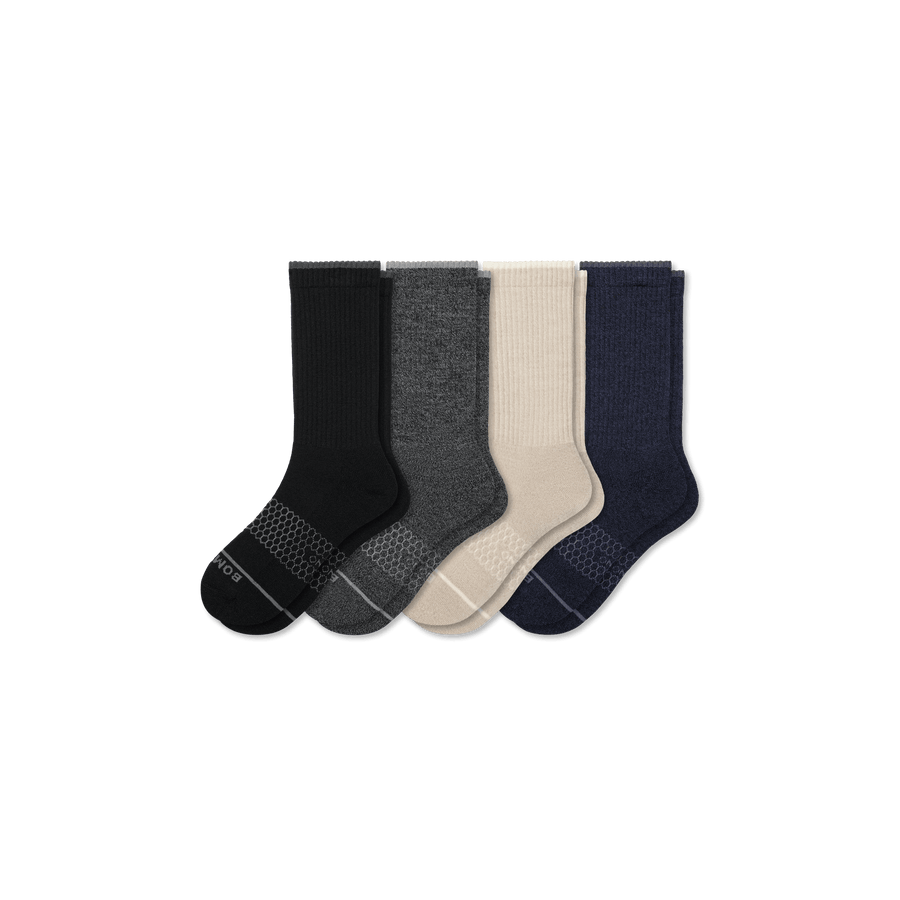 Women's Merino Wool Blend Calf Sock 4-Pack - Soft Court Comfort