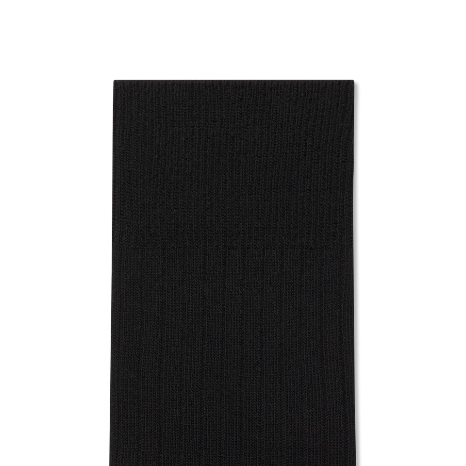 Ribbed Dress OTC Socks - Black Detail [8806]