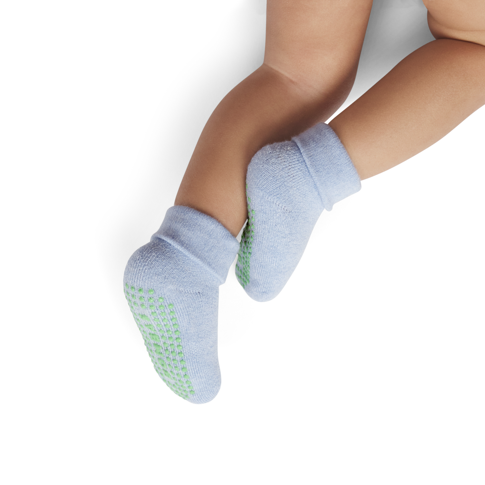 Marl Gripper Calf Socks (6-12 Months) - Dawn Blue / Soft White BO1 [8868]